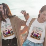 Gepersonaliseerde Besties Side By Side Always Be Connected By Heart Bloemen T-shirt Beste Vriend Cadeau Gelukkige Verjaardag Cadeau
