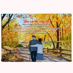 Personalized You Are My Only One Old Couple Fallen Leaves Poster Frameless Painting Valentine's Day Christmas Decorative Painting