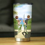 Personalized Travel Partners for Life Couple on Chairs Seaside Scenery 20oz Tumbler Anniversary Gift Daily Use