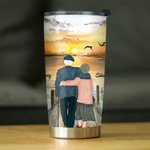 Personalized I Love You First Love Sunset Old Couple 20oz Tumbler Daily Use Easy to Take Birthday Anniversary Gift