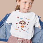 Personalized Girl Boy School Life Childlike Colorful Background  Kid T-shirt  Graduation  Home