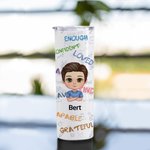 Récompense personnalisée Les enfants encouragent la rentrée scolaire Doodle Science et technologie Elem Straight Skinny Tumbler Anniversaries Bot à ea