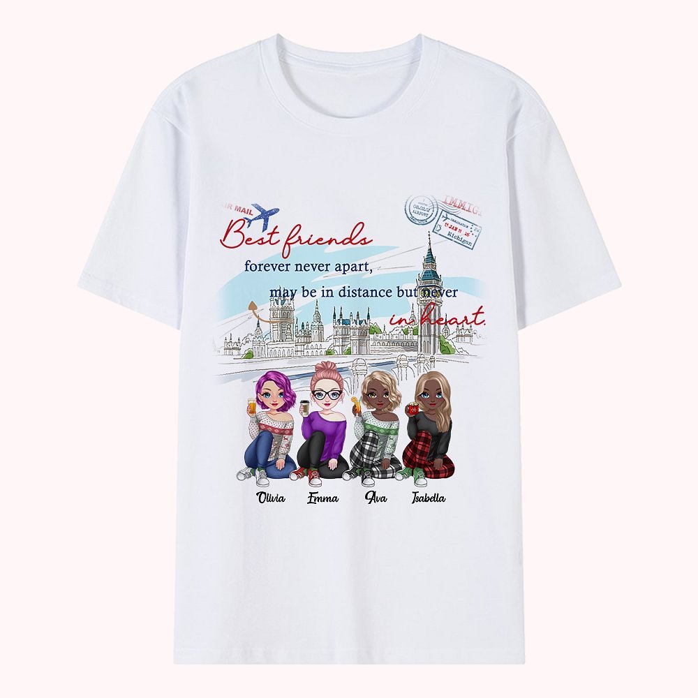 Personalizzato Best Friends Forever Never Apart Sisters T-shirt Anniversario Viaggio 1