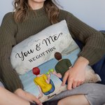 Couple personnalisé datant vous et moi boissons jeter taie d'oreiller Couple cadeaux décor de chambre