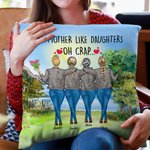 Personnalisé comme mère comme fille Oh merde Lakeside Vew jeter taie d'oreiller décor de chambre cadeau de fête des mères