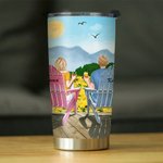 Personalized Together Since Sunset This Couple on Chairs Sunflowers 20oz Tumbler Anniversary Gift for Hot and Cold Drinks