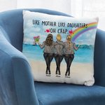 Personnalisé comme mère comme fille Oh merde jeter taie d'oreiller cadeau de la fête des mères pour le salon