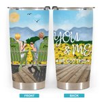 Personalized You and Me We Got This Couple on Chairs with Sunflowers 20oz Tumbler Couple Gift Daily Use