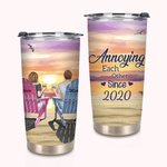 Personalized Seaside Sunset Annoying Each Other Couple on Chairs 20oz Tumbler Couple Gift Daily Use