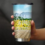 Personalized You and Me We Got This Couple on Chairs with Sunflowers 20oz Tumbler Couple Gift Daily Use