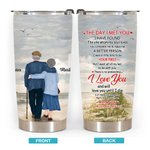Personalized I Love You When I Met You Old Couple Walk Seaside 20oz Tumbler Christmas Birthday Valentine's Day Daily Use
