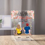 Personalized Couple Sitting on Swing Flower I Love You Acrylic Plaque Girlfriend Gifts Desk Ornament