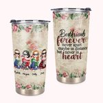 Personalized Besties Flowers Decoration Drink 20oz Tumbler Best Friend Gift for Her Bestie Gift Friendship