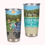 Personalised Annoying Each Other Couple on Chairs with Lakeside View 20oz Tumbler Valentine's Day Gift Daily Use