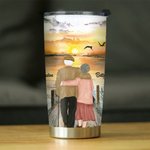 Personalized I Love You to the World Sunset Love Couple 20oz Tumbler for Hot and Cold Drinks Valentine's Day Anniversary