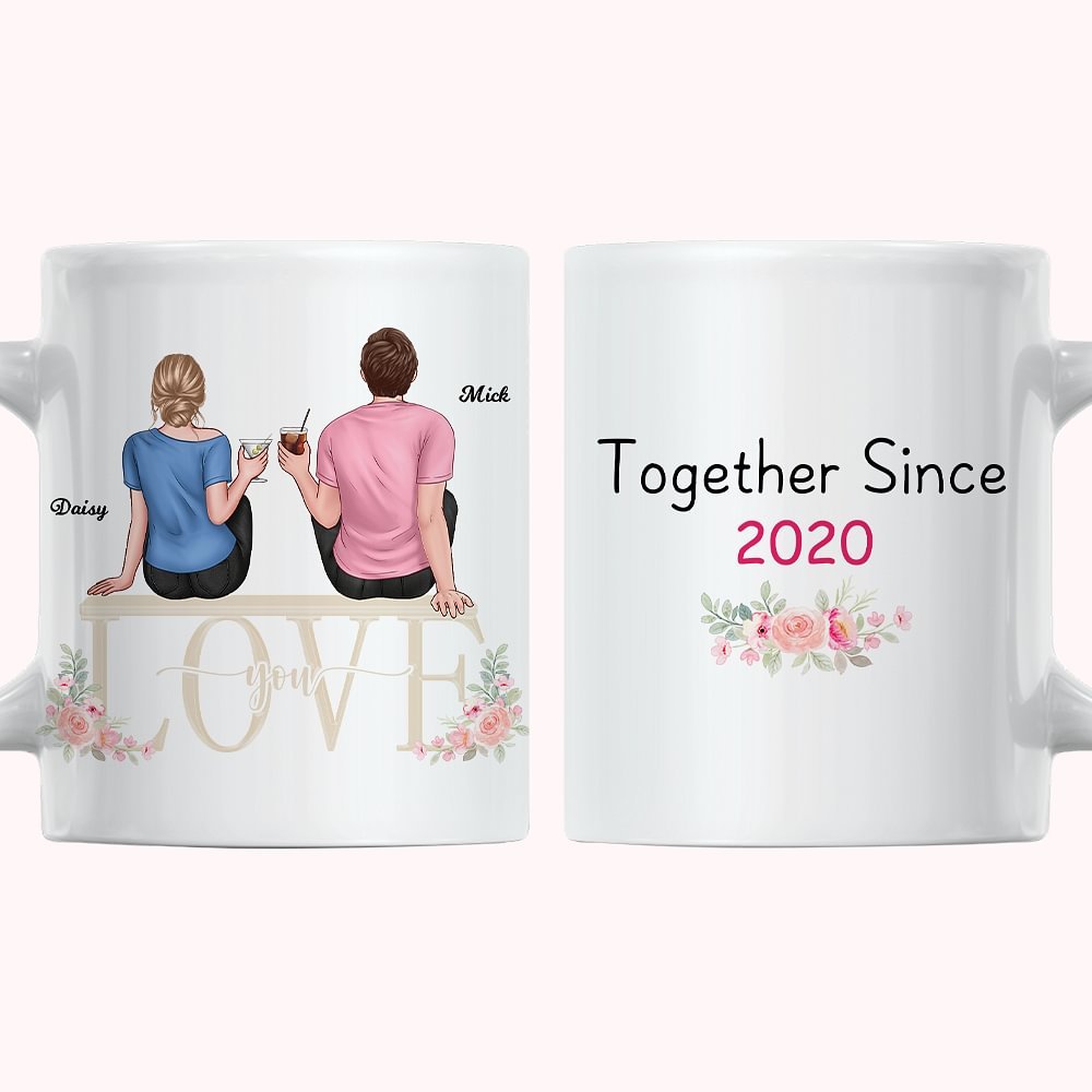 Personlig Par Kärlek Tillsammans År Skål Vit Keramisk Mugg Par Present Kaffemugg 1