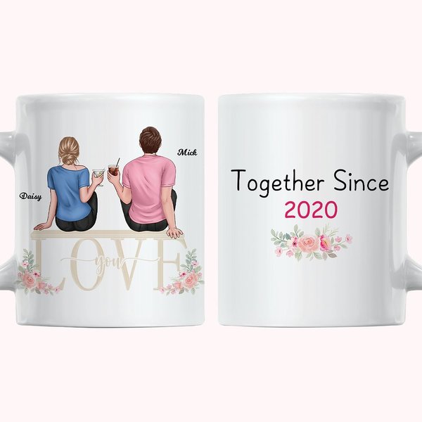 Gepersonaliseerde paar Love Together Jaren Cheers Wit Keramische Mok Couple Gift Koffiemok