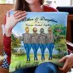 Personnalisé mère et fille pour toujours liées ensemble Lakeside Vew jeter taie d'oreiller cadeau pour maman pour salon