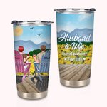 Personifierad Travel Partners for Life Par på stolar med solrosor 20oz Tumbler Pargåva Daglig användning