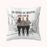 Personalized Like Mother Like Daughter Oh Crap Modern City Throw Pillow Cover Best Gift for Mother for Living Room
