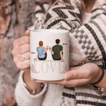 Gepersonaliseerde Husband and Wife Travel Partners for Life Couple Cheers Witte Keramische Mok Couple Gift 11oz of 15oz
