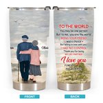 Personalized I Love You You Are the World Seagull Accompany 20oz Tumbler Birthday Christmas Anniversary Daily Use
