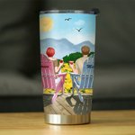 Personifierad Travel Partners for Life Par på stolar med solrosor 20oz Tumbler Pargåva Daglig användning