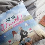 Personlig Are We Drunk Best Friends on Beach Kasta kuddöverdrag Bestie Gåvor för kvinnor Soffa dekor