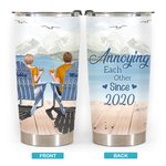 Personalized Annoying Each Other Iceberg View Couple on Chairs 20oz Tumbler Couple Gift for Hot and Cold Drinks