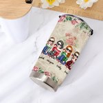 Personalized Besties Flowers Decoration Drink 20oz Tumbler Best Friend Gift for Her Bestie Gift Friendship