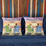 Personalised Husband and Wife Travel Partners for Life Beach Holiday Sunset Throw Pillow Cover Valentine's Day Gift for Living Room