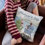 Personalizzato Marito e moglie partner di viaggio per la vita Natura Holiday Throw Pillow Cover Regalo di compleanno Sofa Decor