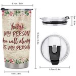 Personalized Tumbler Besties Flower You Will Always Be My Person 20oz Tumbler Gift for Besties Travel Tumbler