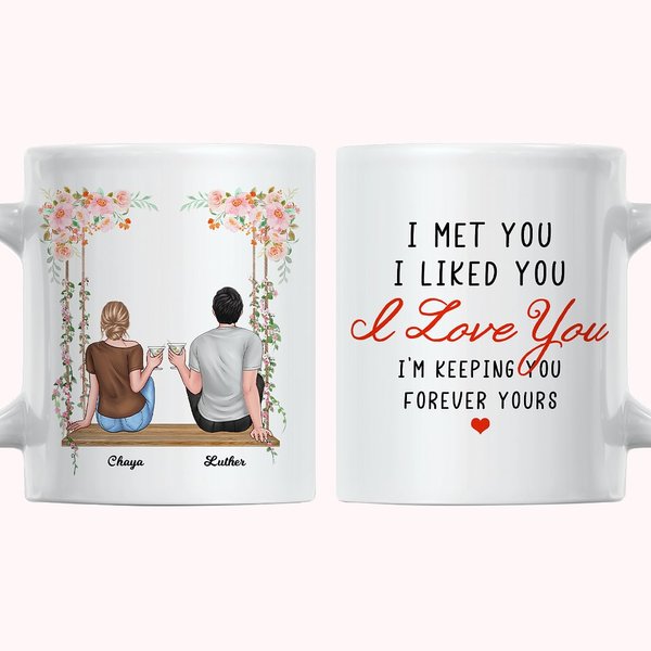 Personalised I Met You I Liked You I Love You Couple Celebration White Ceramic Mug Coffee Mug Anniversary Wedding Gifts