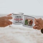 Gepersonaliseerde Ik Hou Voor Altijd Koppel Strand Zonsondergang Emaille Mok Makkelijk Schoon Te Maken Verjaardag Kerstmis Valentijnscadeaus