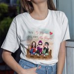 Camiseta personalizada Besties Sitting On The Wooden Bridge You're My Person Regalo para viaje de Besties