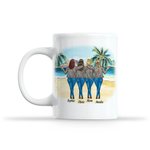 Personalised Mother and Daughter Forever Linked Together Beach Holiday Design White Ceramic Mug Mom Gifts