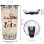Personalized Besties Flowers Drink Life is Better with Besties 20oz Tumbler Gift for Besties Best Friends