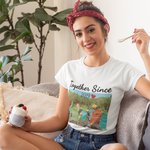 Personalized Tree and Lake Couple Holiday Design Travel T-shirt