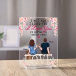 Personalised Couple Sitting on Chairs Cheers Flower Decoration I Love You Acrylic Plaque Boyfriend Gifts House Decorations