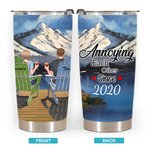 Personalised Annoying Each Other Couple on Chairs Snow Mountain Scenery 20oz Tumbler Couple Gift Daily Use