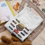 Personalised Girl Boy Headshot Tag Wall Sign Childlike Elements Kid T-shirt School Season  Daily Wear