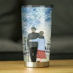 Personnalisé Old Couple Life Companion Winter Snow 20oz Tumbler Valentine's Day Daily Use