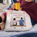 Personalised Throw Pillow Cover Annoying Each Other Couple Flower The Swing Gifts for Couple Bedroom Decor