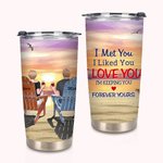 Personalised I'm Keeping You Forever Yours Seaside Sunset This Couple on Chairs 20oz Tumbler Valentine's Day Gift Daily Use