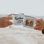 Personligt par tillsammans sedan flera år Sunset Beach Sweet Love Emaljmugg Stark och hållbar Jul Födelsedagspresenter