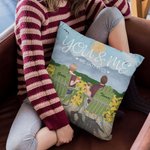 Personnalisé vous et moi nous avons ce tournesol jardin Couple vacances jeter taie d'oreiller saint valentin cadeau canapé décor