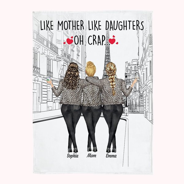 Personalised Like Mother Like Daughter Best Mom in the World Blanket Super Soft Best Mother's Day Thanksgiving Day Gift