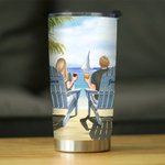 Personalized You and Me We Got This Couple on Chairs Seaside Scenery 20oz Tumbler Valentine's Day Gift Daily Use