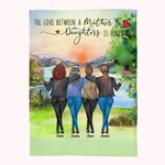 Personalised The Between Mother And Daughter is Forever Flower Blanket Super Soft Best Mother's Day Gift for Her